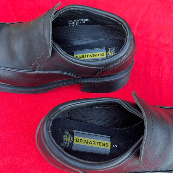 🏴󠁧󠁢󠁥󠁮󠁧󠁿 Vintage Dr. Martens MIE MONO BLACK Chunky Block Heel Loafers UK 5 - Picture 10 of 17